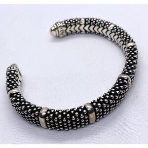 Lagos Caviar 7 Station 10mm Cuff Bracelet 7.25" Sterling Silver 925